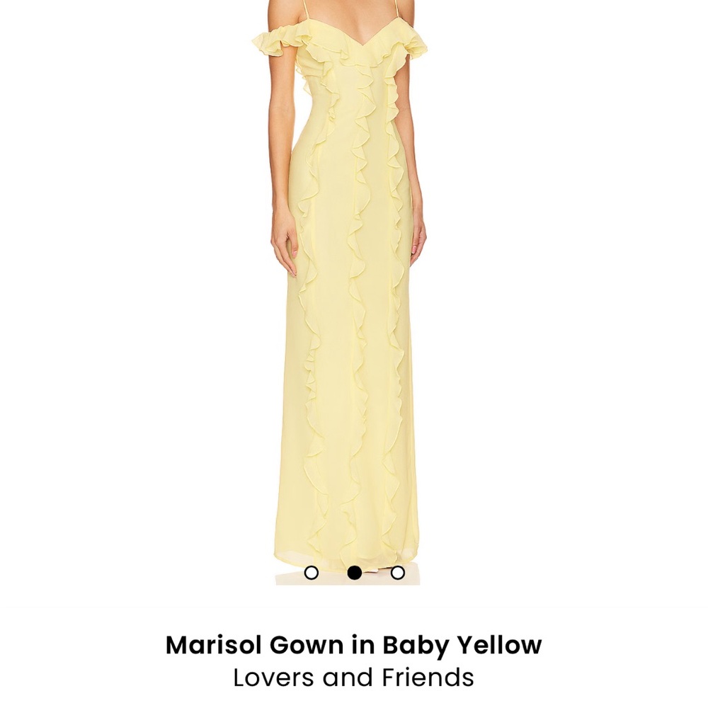 Lovers + Friends Yellow Marisol Gown Small